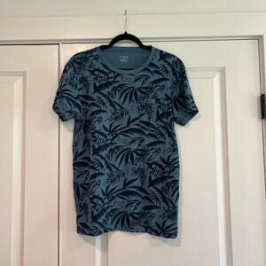 J Crew Men's Slim Washed T Shirt Hawaiian Blue‎ Size Small